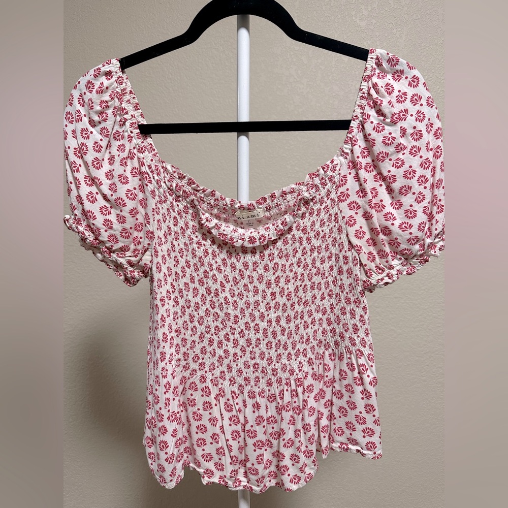 Francesca’s Miami Smocked Top L